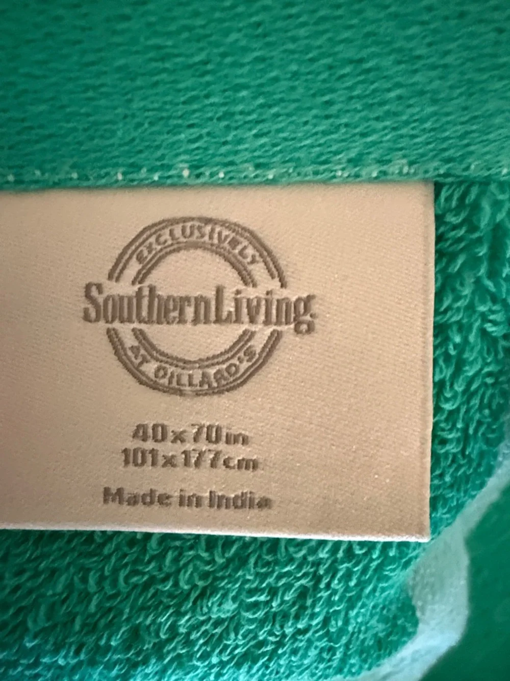 Southern Living Aqua and White Striped Reversible Oversized Beach Towel 40x70
